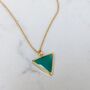 The Triangle Green Onyx Necklace, Gold Plated, thumbnail 1 of 7