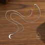 Sterling Silver Crescent Moon Pendant Necklace In Sterling Silver, thumbnail 3 of 11