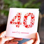 Love Hearts Ruby 40th Anniversary Card, thumbnail 2 of 3