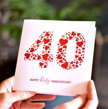 Love Hearts Ruby 40th Anniversary Card, 2 of 3