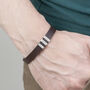 Personalised Men's Soho Tag Leather Bracelet, thumbnail 3 of 10