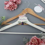 Personalised Clear Wedding Hanger Tag Purple, thumbnail 3 of 5
