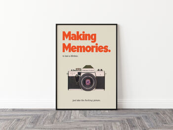 Retro Making Memories Film Camera Wall Print, 6 of 7