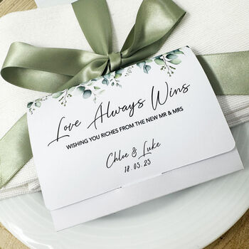 Eucalyptus Lotto Wallet Wedding Favours, 3 of 8