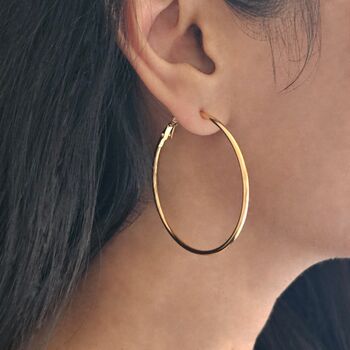 Classic Hoop Earrings Gold, 7 of 9