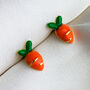 Sterling Silver Orange Carrot Stud Earrings, thumbnail 1 of 6