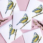 Inky Blue Tit Blank Greeting Card, thumbnail 2 of 4