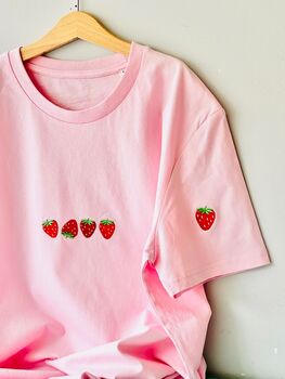Embroidered Strawberries T Shirt, 2 of 6