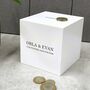 Personalised White Wooden Money Box For Kids, thumbnail 2 of 6