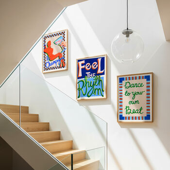 Feel The Rhythm Retro Music Art Print, 11 of 12