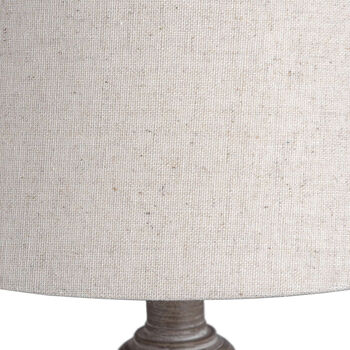 48cm Vintage Taupe Washed Wooden Table Lamp Plain Shade, 8 of 8