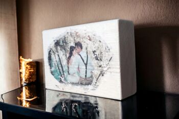 Personalised Wooden Photo Block In Whitewash Style, 2 of 5