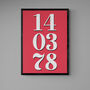 Personalised Custom Special Date Red Wall Art, thumbnail 5 of 7