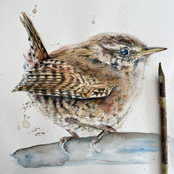 Inky Wren Blank Greeting Card, 2 of 4