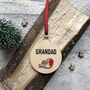 Personalised Wooden Cute Robin Bauble Tree Decoration, thumbnail 4 of 4