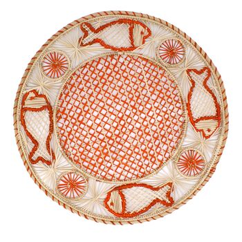 Handwoven Orange Fish Placemats Set Of Four, 2 of 4