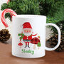Personalised Christmas Toadstool Santa Plastic Mug, thumbnail 3 of 4