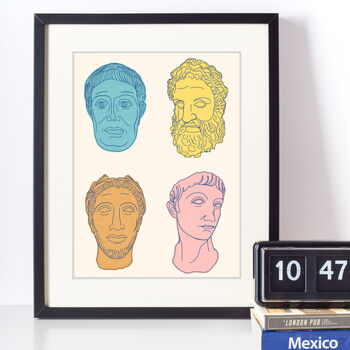 Ancient Male Portraits Illustrative Art Print, 3 of 5