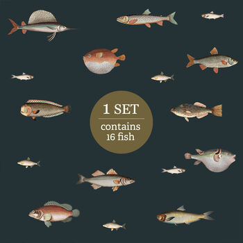 Vintage Fish Illustration Wall Stickers, 4 of 6