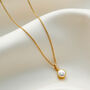 Pearl Birthstone 30th Wedding Anniversary Initial Necklace, thumbnail 2 of 6