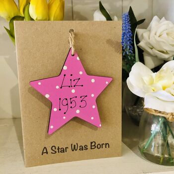 A Star Was Born Personalised Wooden Keepsake Card, 4 of 4