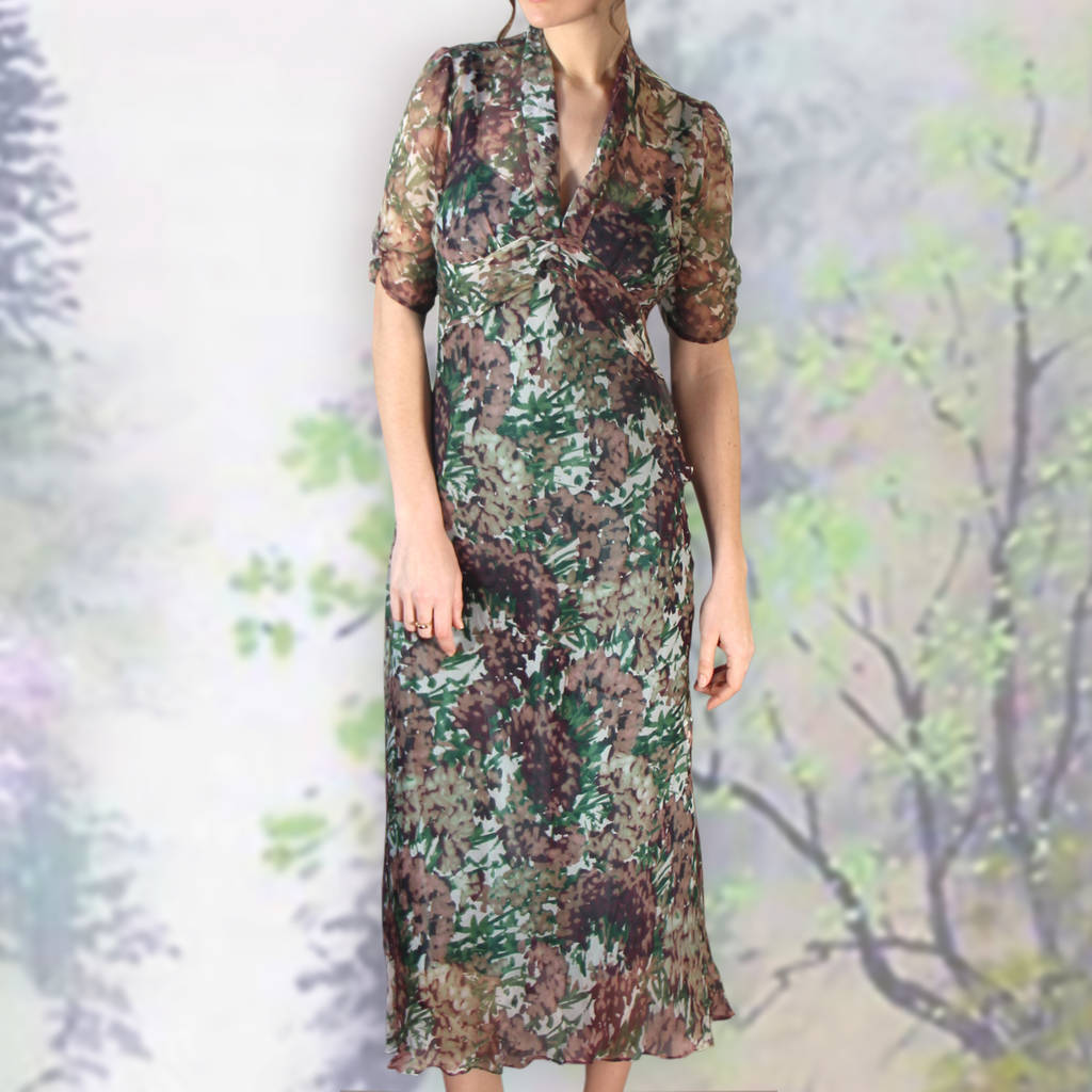 Longline Dress In Fioretta Print Silk Georgette, 1 of 3