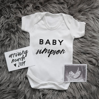 Personalised Baby Announcement Bodysuit, 2 of 8