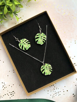 Plant Leaf Silver Plated Jewellery Letterbox Gift Set, 2 of 12