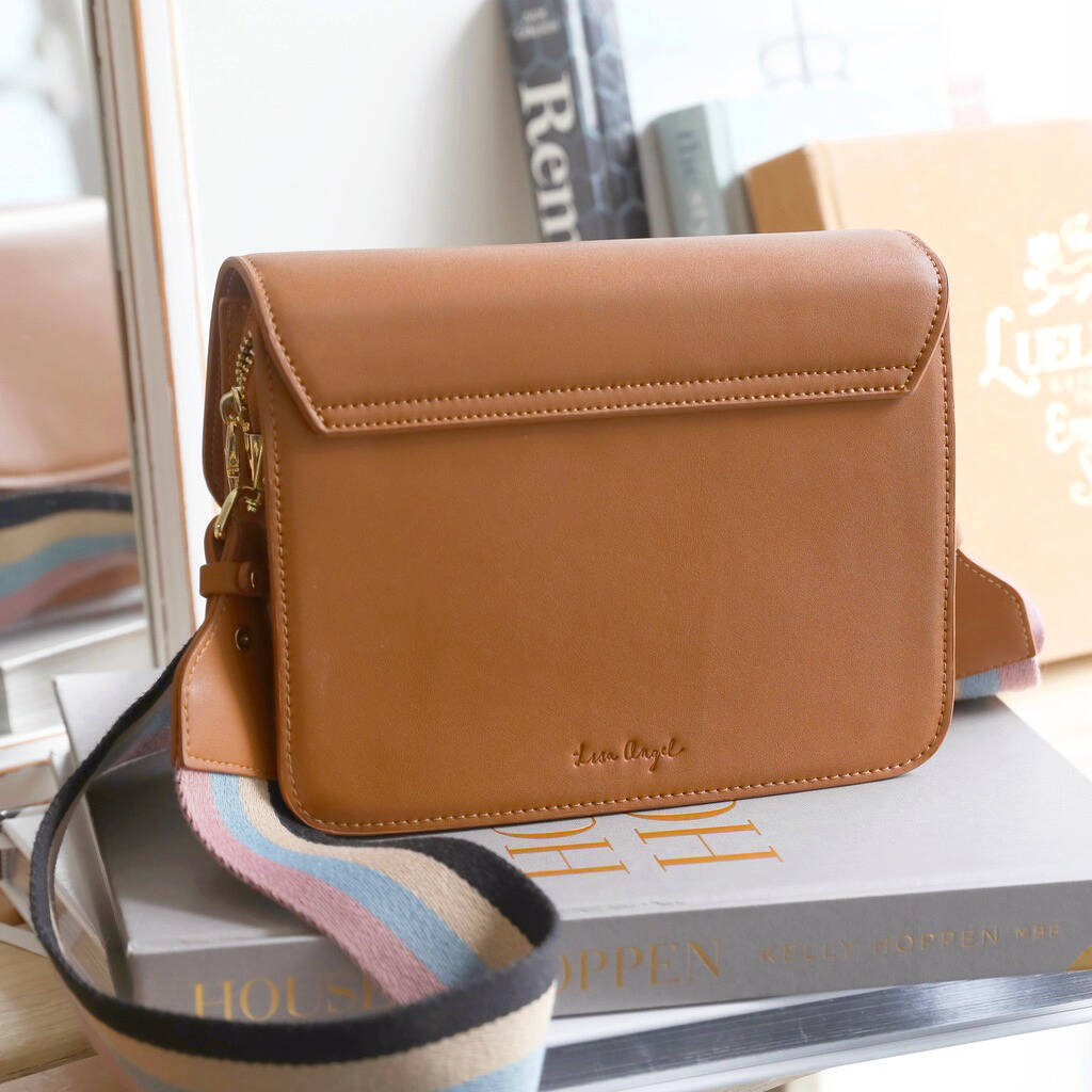 Tan Leather Saddle Bag With Personalised Strap By Lisa Angel | 0