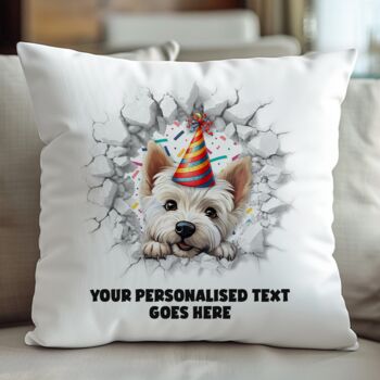 Personalised West Highland Terrier Birthday Break Through, 5 of 8