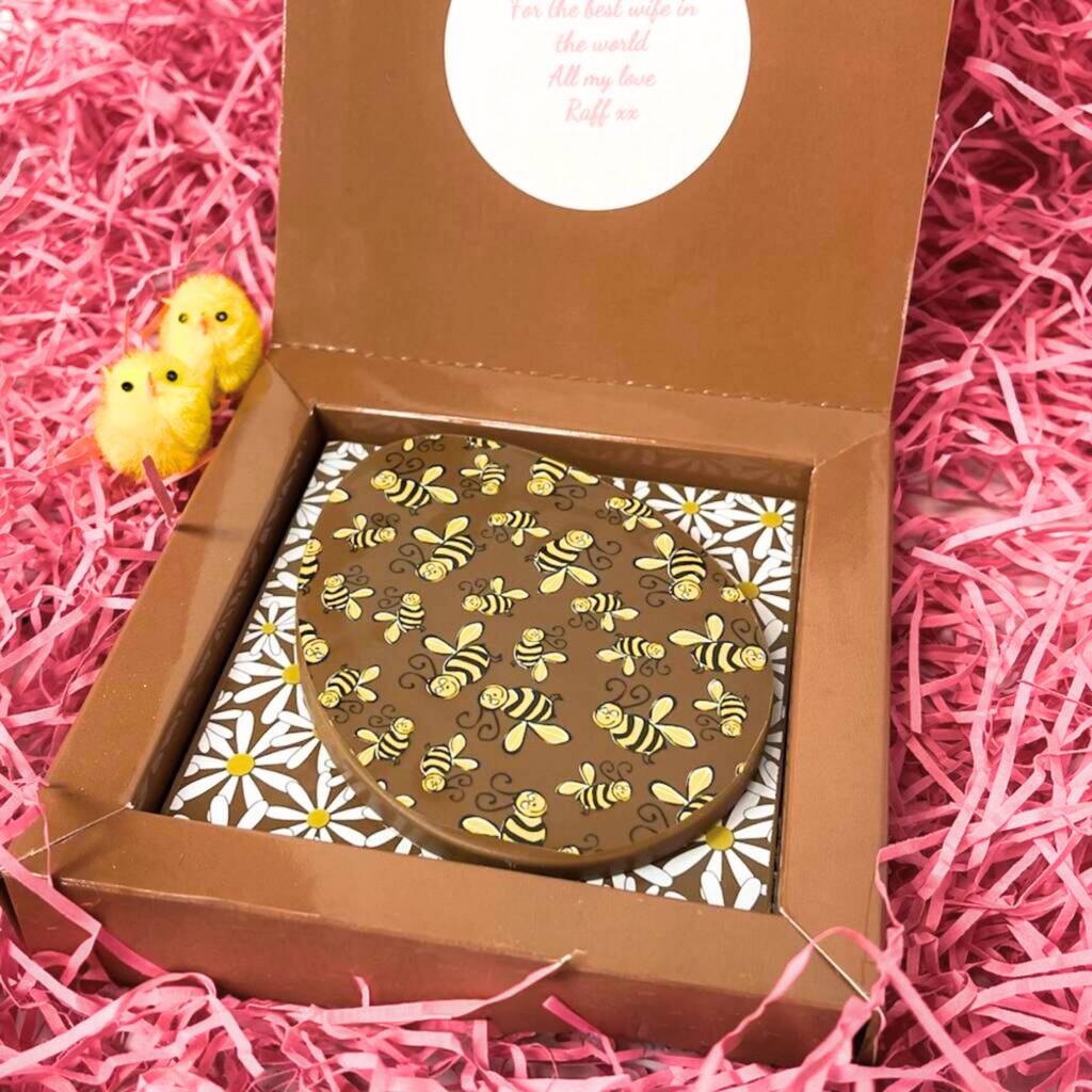 Personalised Vegetarian Bee's And Daisies Easter Egg, 1 of 3