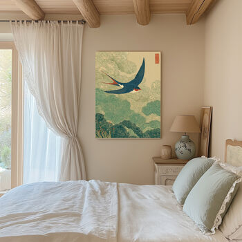Japanese Swooping Swallow Landscape Art Print, 4 of 4