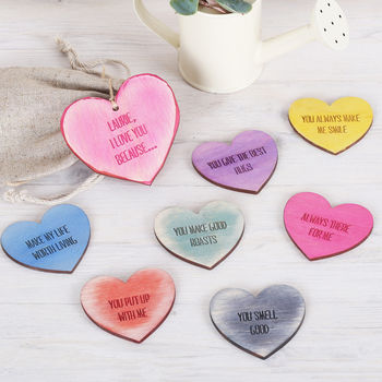 I Love You Because… Personalised Love Heart Tokens, 3 of 8
