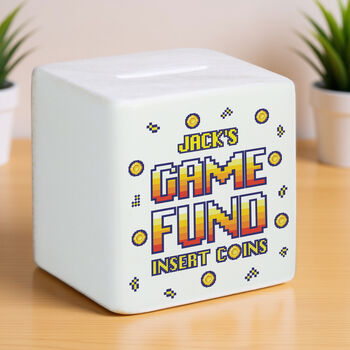 Personalised Gaming Fund Money Box, 3 of 5