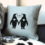 Personalised Penguins In Love Cushion, thumbnail 3 of 4