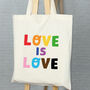 Love Is Love Gay Pride Tote Bag, thumbnail 1 of 2