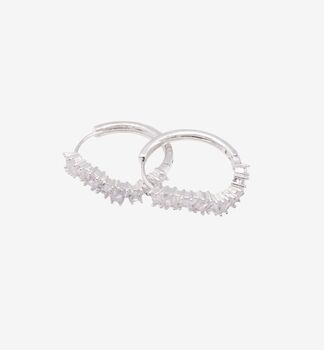 Nami 925 Sterling Silver Plated Stone Wave Earrings, 6 of 6