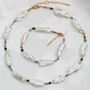 White Long Biwa Pearl And Colouful Gemstone Necklace, thumbnail 7 of 11