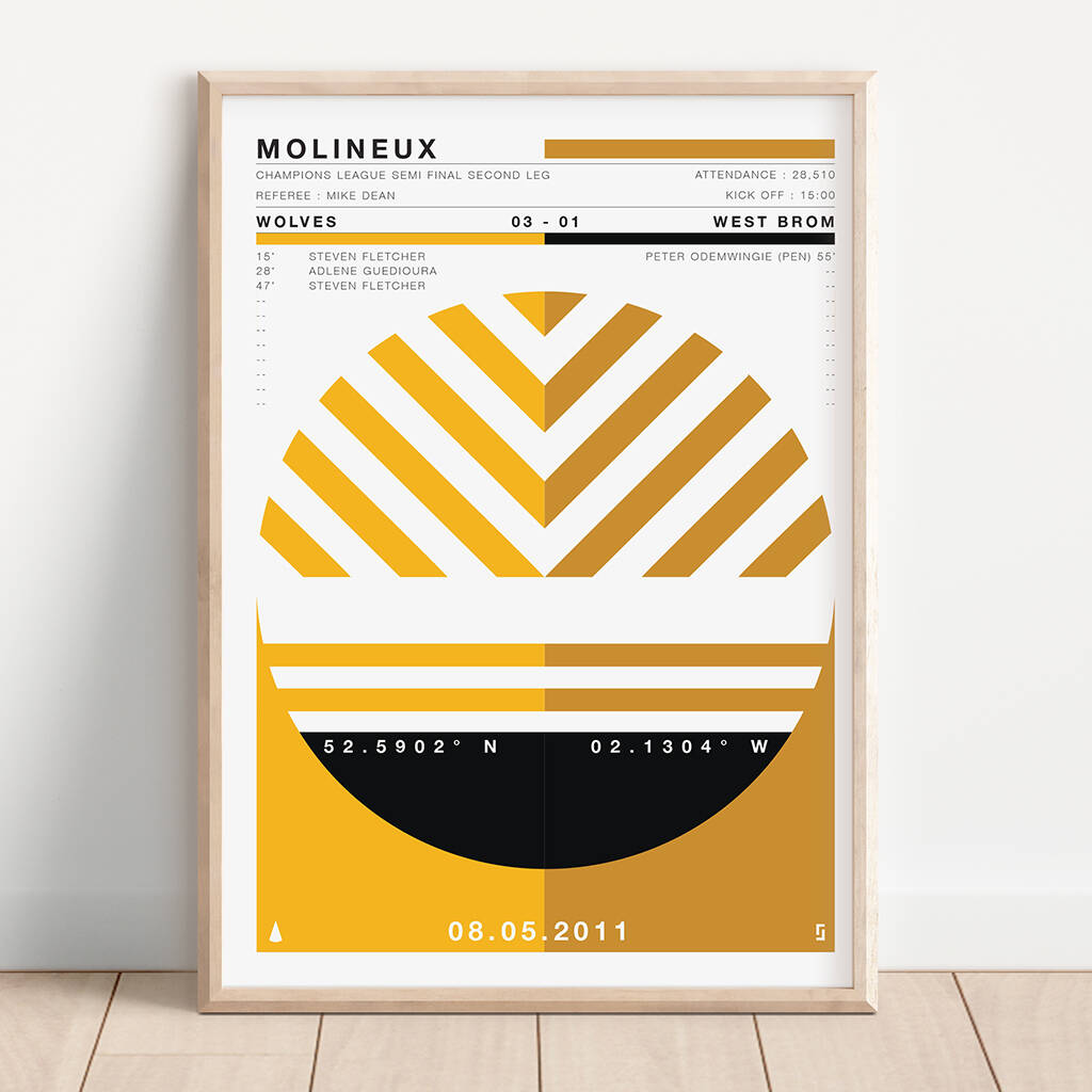 First Wolves Match Day Print Customisable, 1 of 6