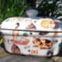 Lidded Butterdish In Cats And Kittens Design, thumbnail 3 of 7