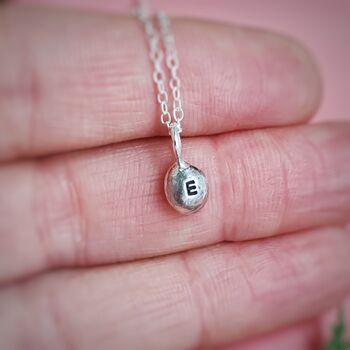 Personalised Tiny Silver Pebble Necklace, 2 of 3