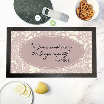 Personalised Classic Floral Quote Bar Mat, 3 of 10