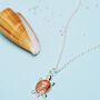 Turtle Swarovski Crystal Necklace 18ct Rose Gold Plated Eco 925 Silver, thumbnail 2 of 4