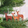 Personalised Family Deer Christmas Hanging Decoration, thumbnail 1 of 2