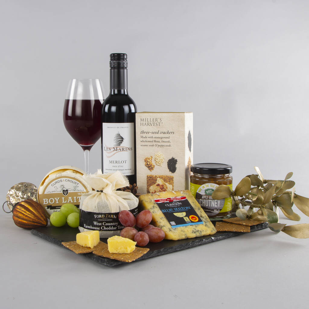 Wine And Cheese Selection Slate By Virginia Hayward