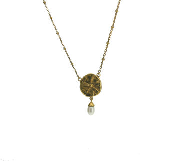 Gold Vermeil Coin And Pearl Necklace, 2 of 2