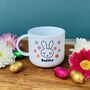 Bunny And Retro Flowers Mini Plastic Cup, thumbnail 3 of 5