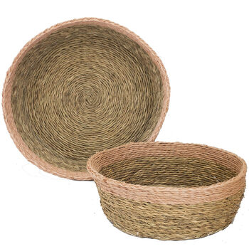 Coloured Trim Woven Bread Basket, 4 of 12