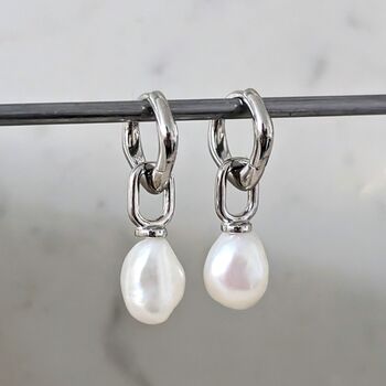 The Statement Pearl Earrings, Silver, 3 of 6