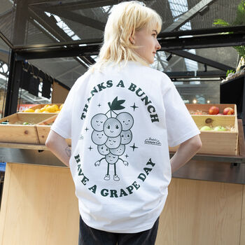 Thanks A Bunch Unisex White Fruit Logo T Shirt, 3 of 5